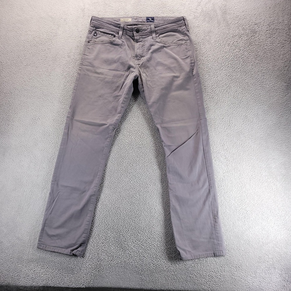 AG Jeans Mens 33x30 Gray The Matchbox Slim Straight Stretch Denim Comfort